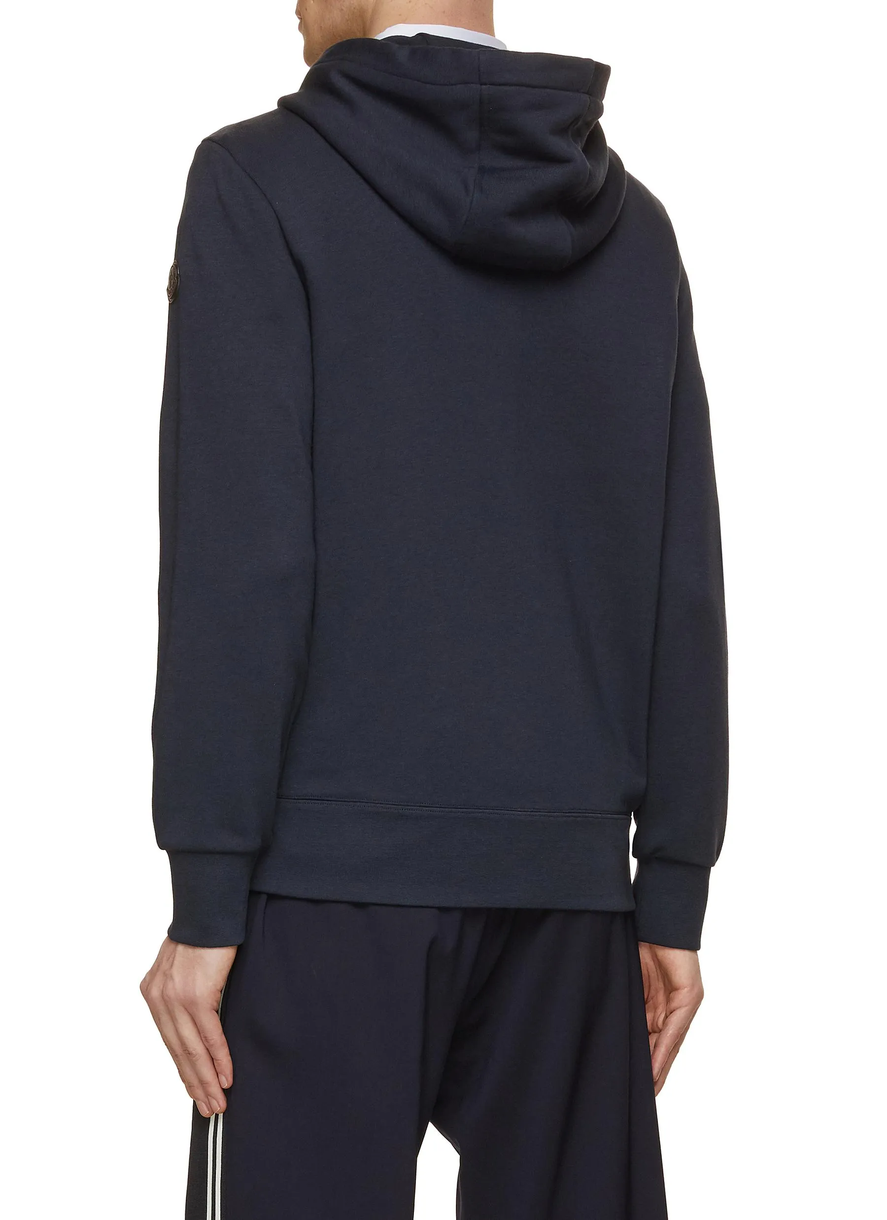 -----------MONCLER ---- ------------ ----Leather Drawstring Zip Up Hoodie --