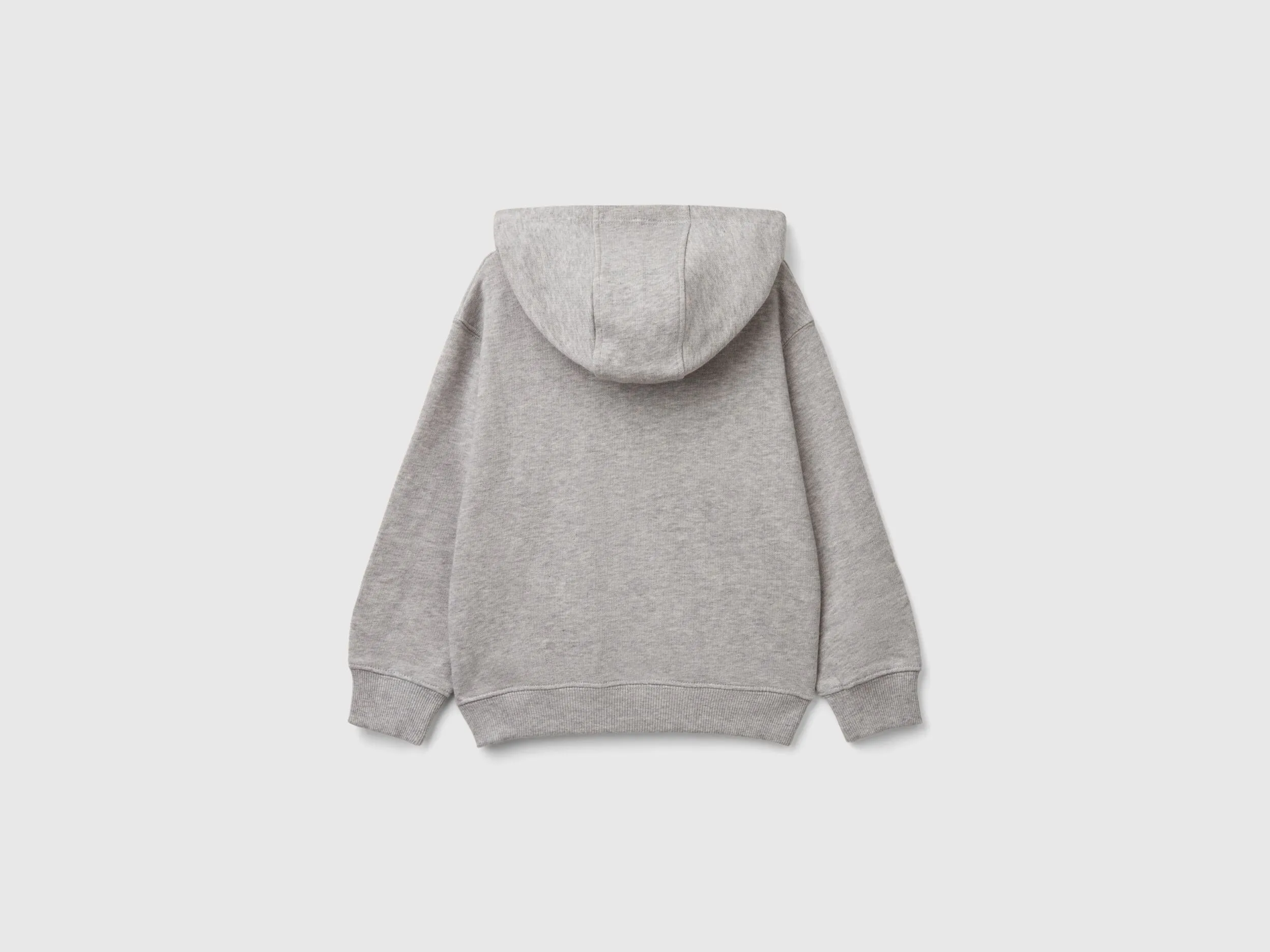 100% cotton hoodie - Light Gray | Benetton