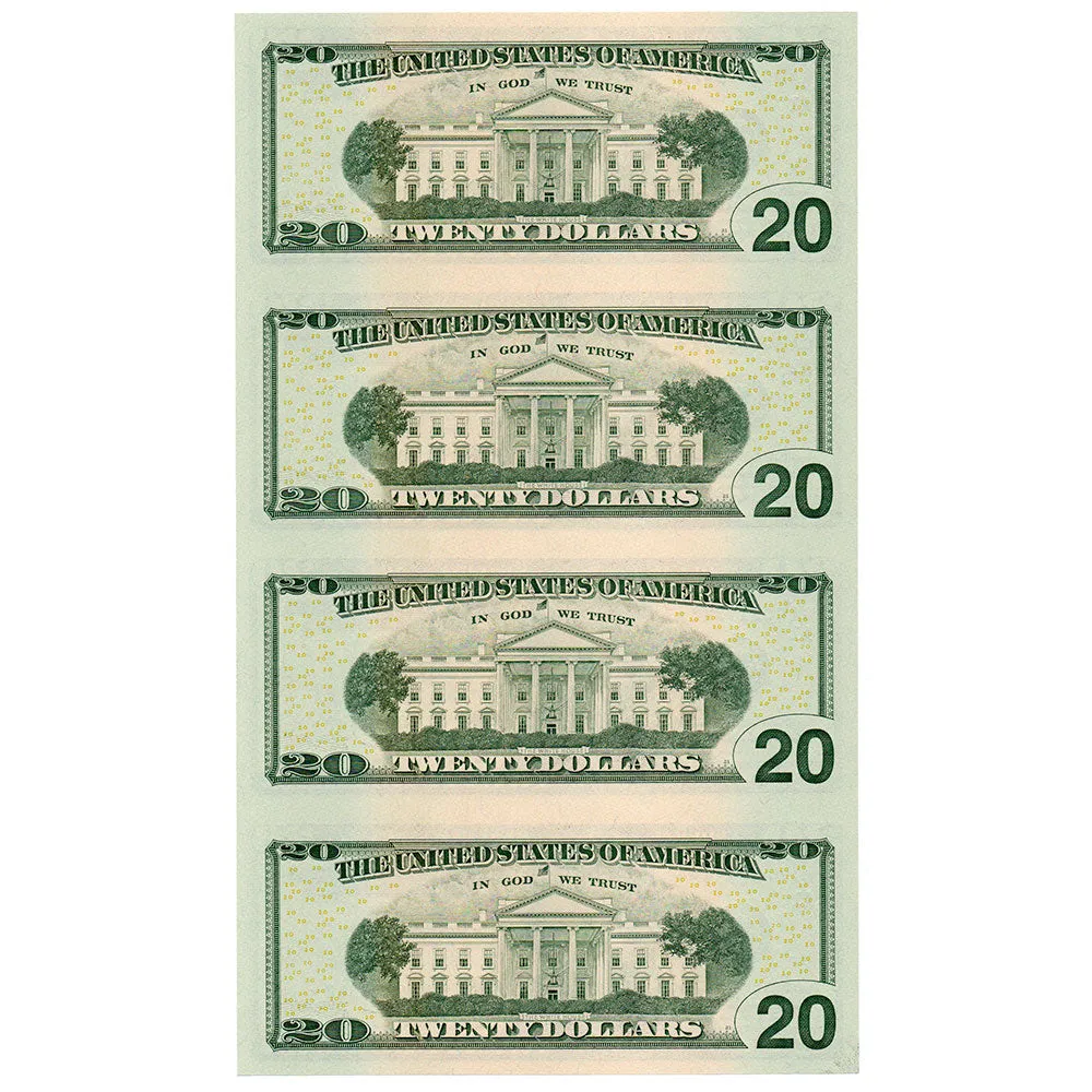 4-Subject Sheet of 2004-A $20 Federal Reserve Star Notes, Fr. 2091-A* - Gem Uncirculated