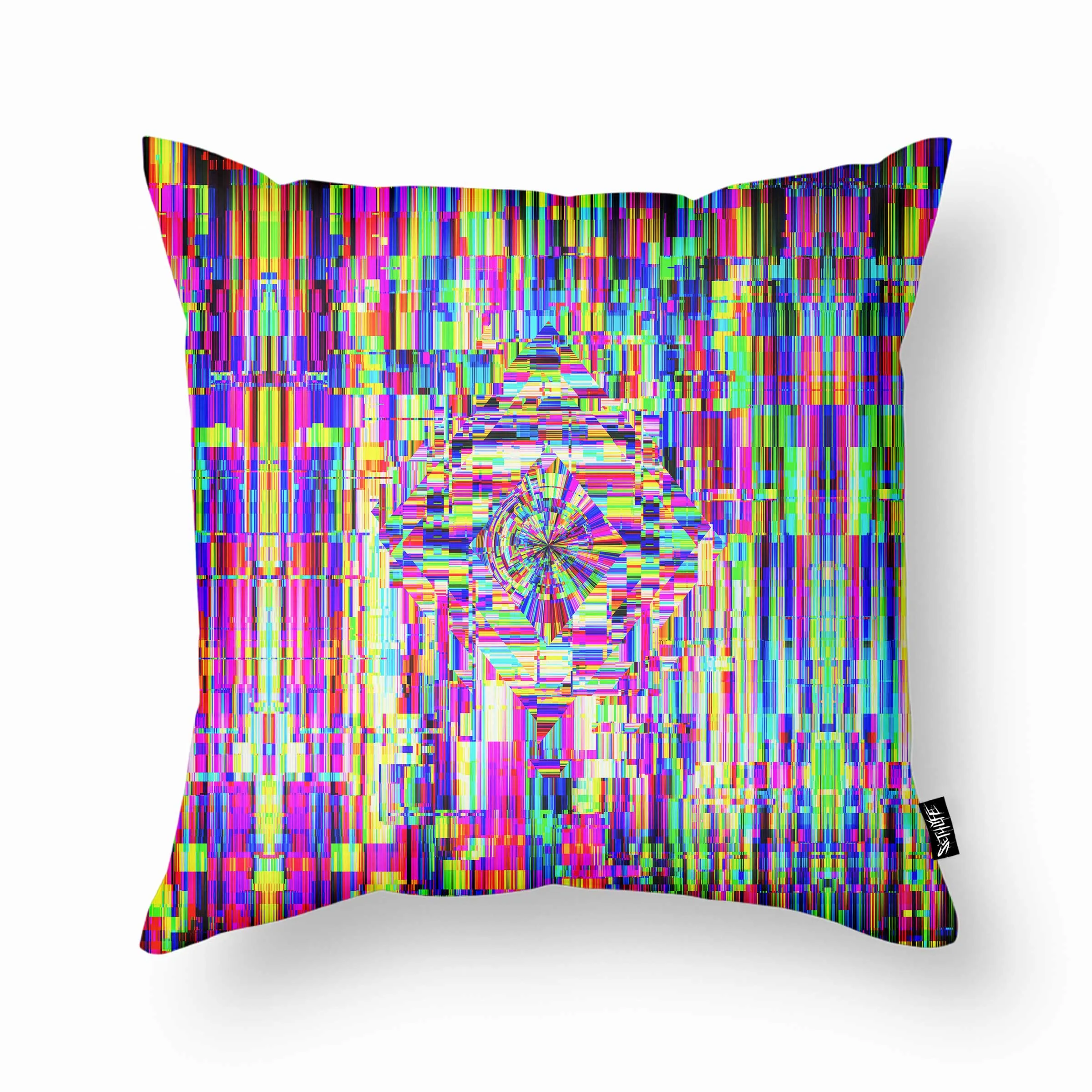 ABSTRACT GLITCH THROW PILLOW