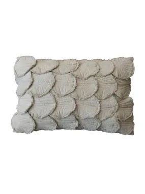 Appliqued Quilted Shells Lumbar Pillow