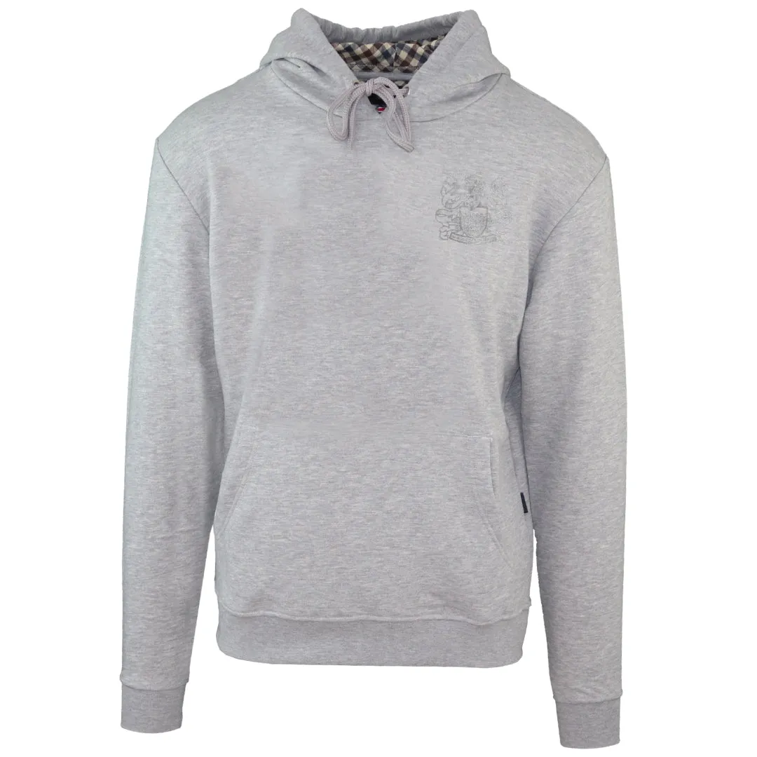 Aquascutum Monotone Aldis Emblem Logo Grey Hoodie