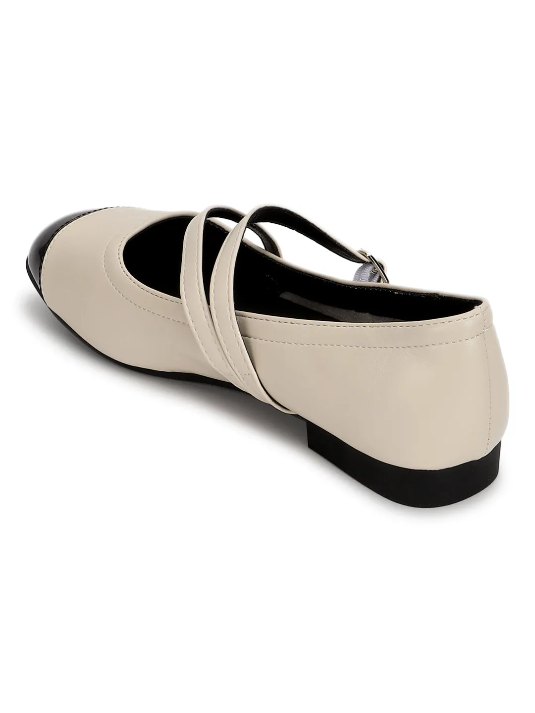 Beige PU Ballerina Flats (TC-RS3630-BEIG)