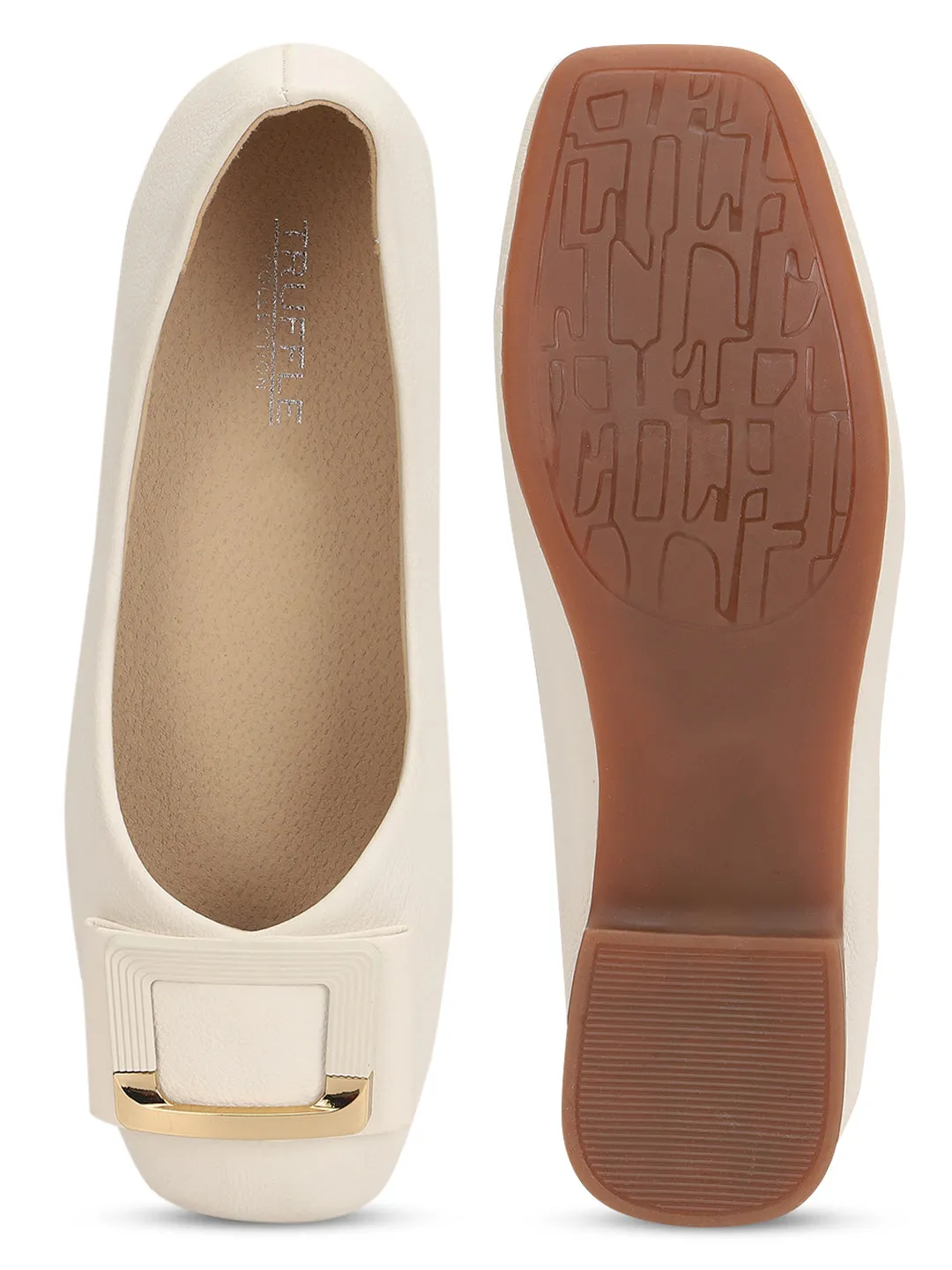 Beige PU Ballerina Flats (TC-RS3632-BEIG)