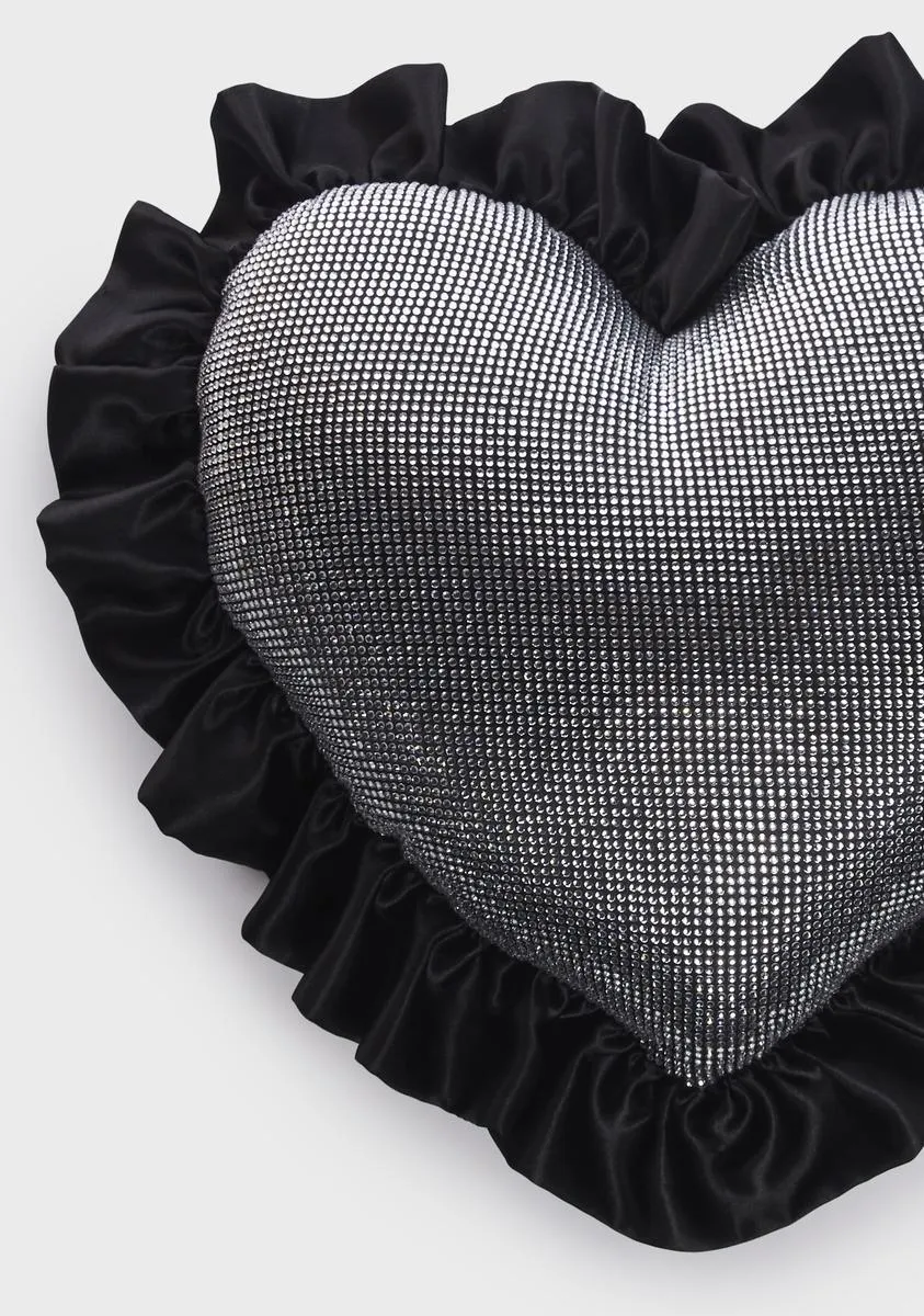 Billionaire Bling Rhinestone Heart Pillow-