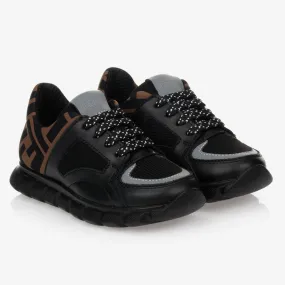 Black FF Leather Trainers