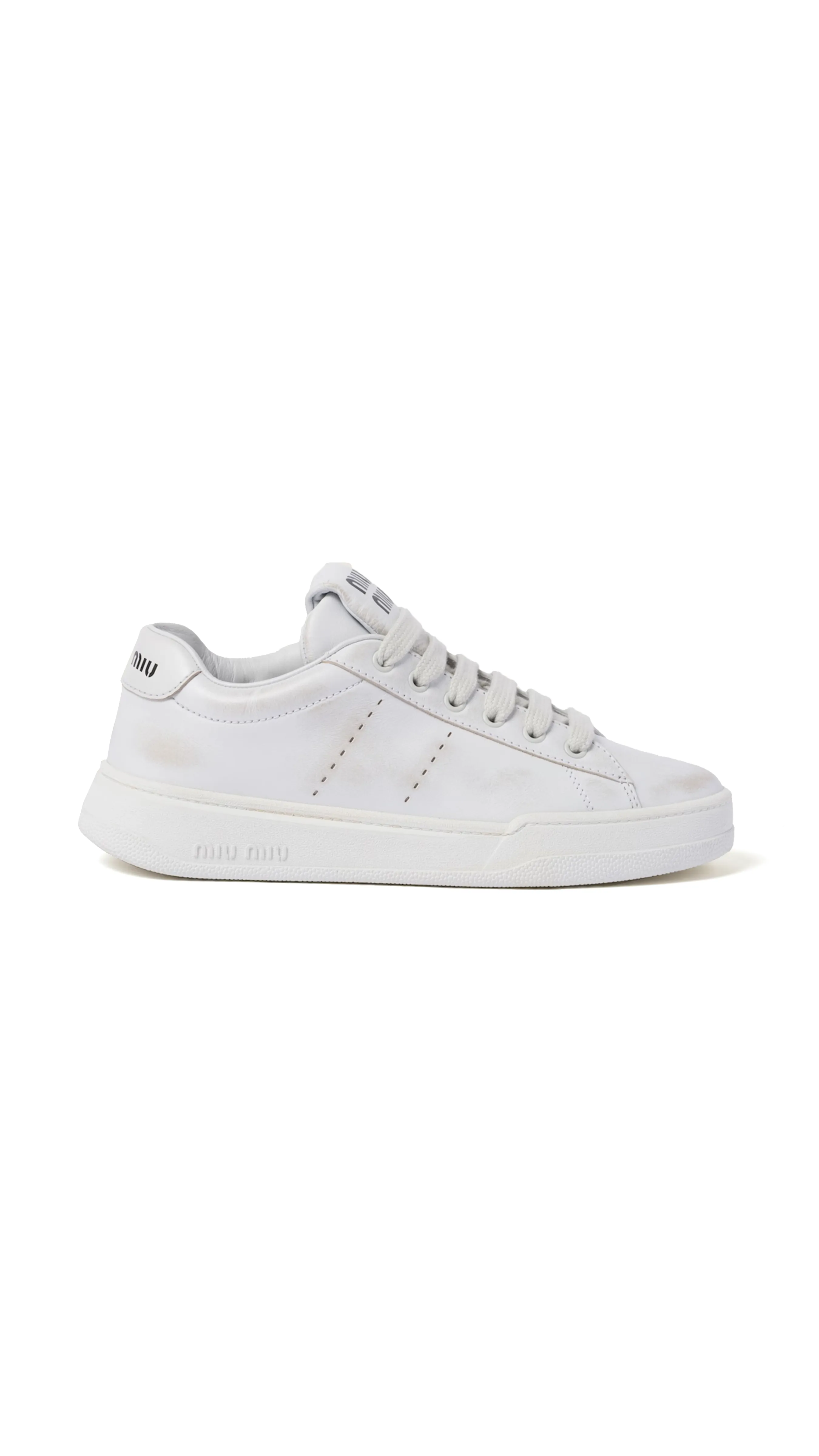 Bleached Leather Sneakers - White