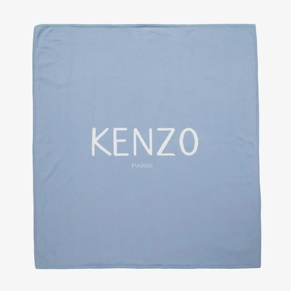 Blue Cotton Knit Blanket (80cm)