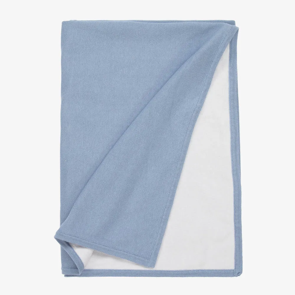 Blue Cotton Knit Blanket (80cm)