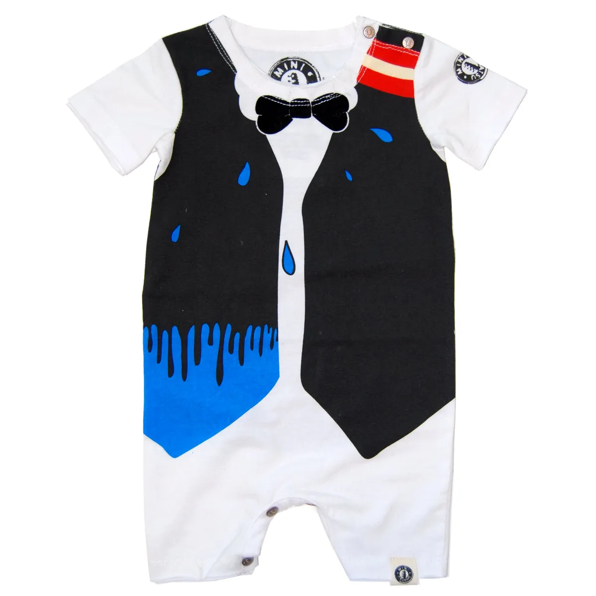 Bow Tie Drip Vest Romper by: Mini Shatsu