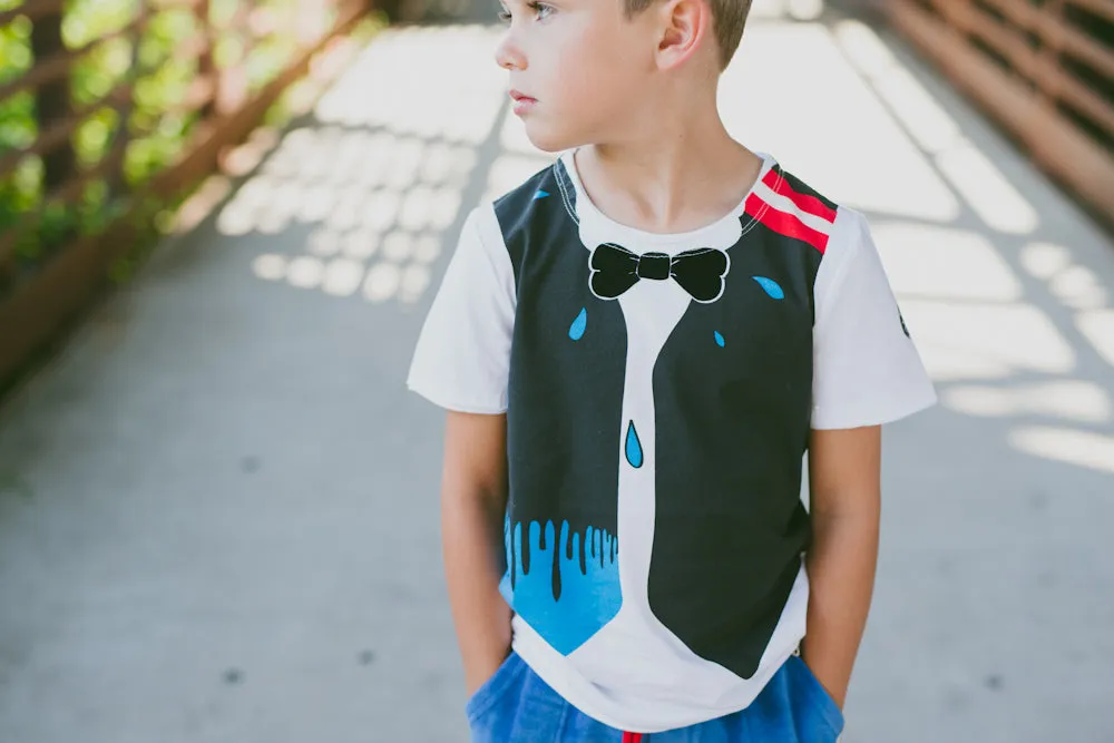 Bow Tie Drip Vest Romper by: Mini Shatsu