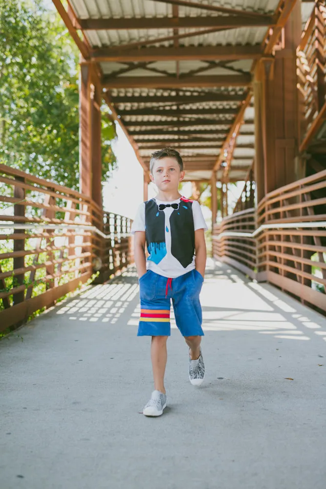 Bow Tie Drip Vest Romper by: Mini Shatsu