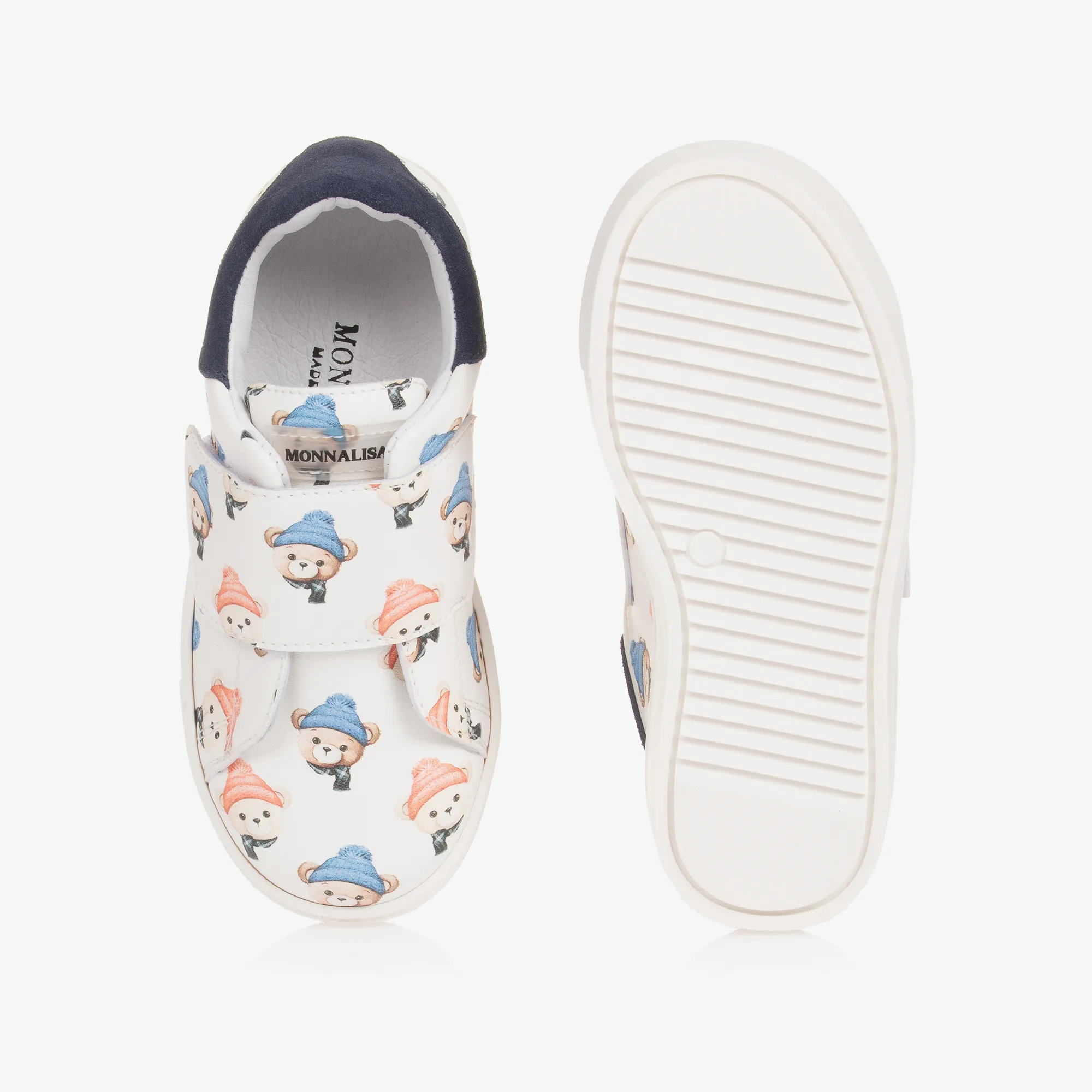 Boys White Teddy Bear Trainers