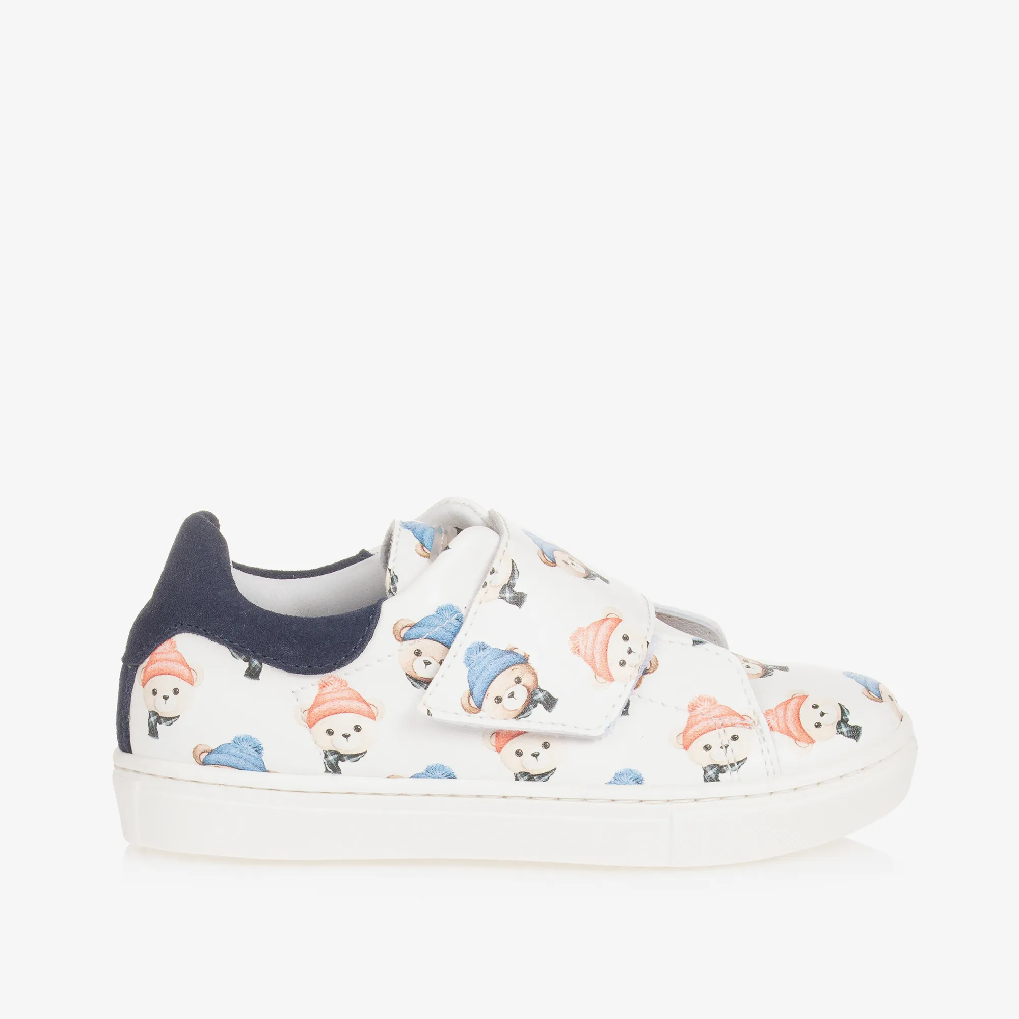 Boys White Teddy Bear Trainers