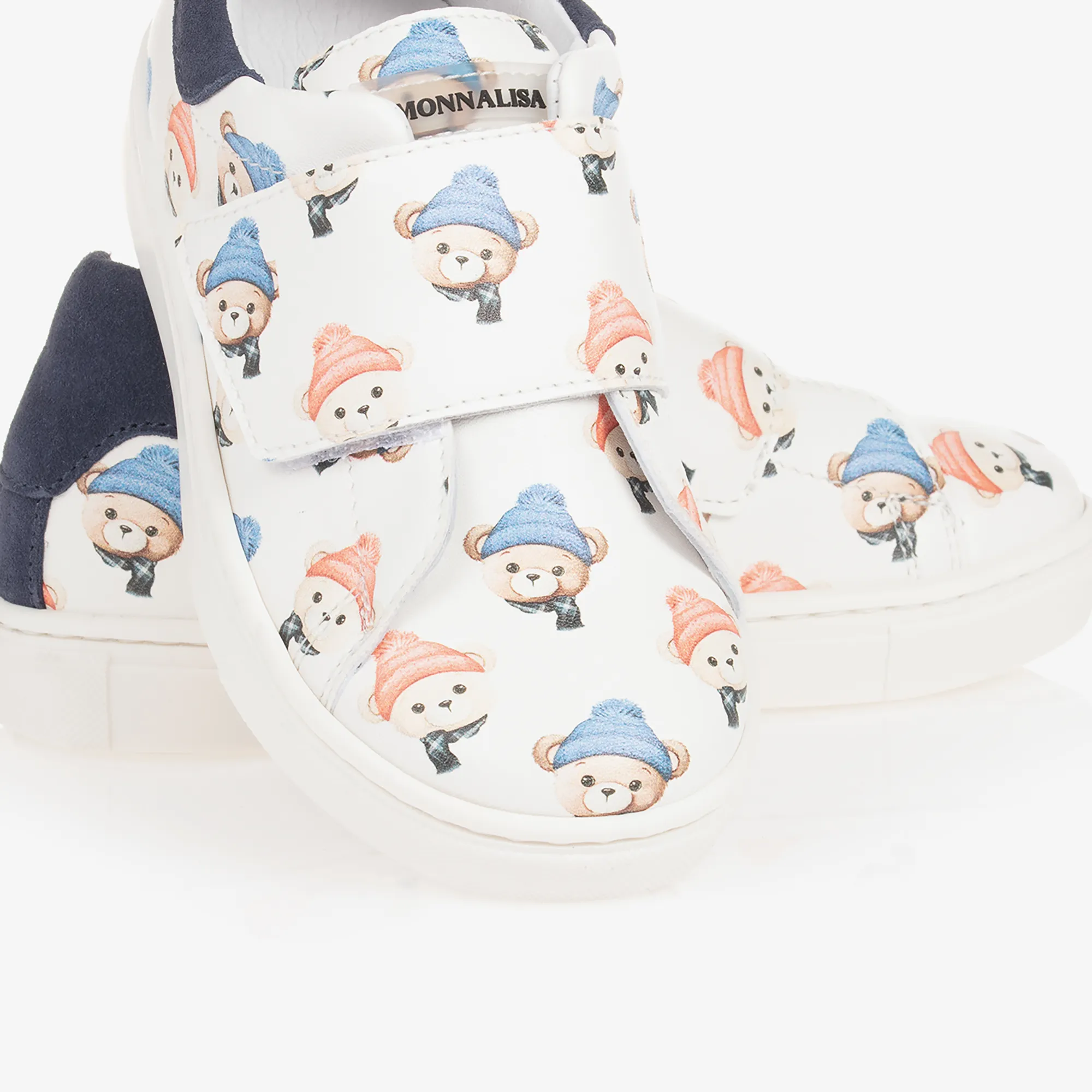 Boys White Teddy Bear Trainers