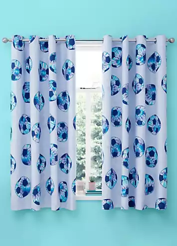 Catherine Lansfield Tie Dye Football Pair of Lined Eyelet Curtains | Kaleidoscope