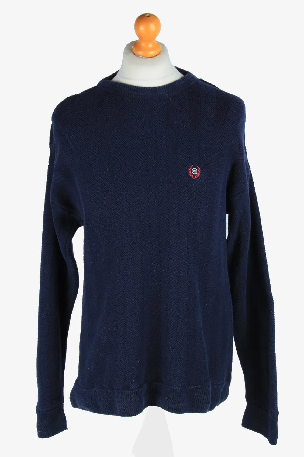 Chaps Crew Neck Jumper Pullover 90s Navy XL - Pepper Tree London