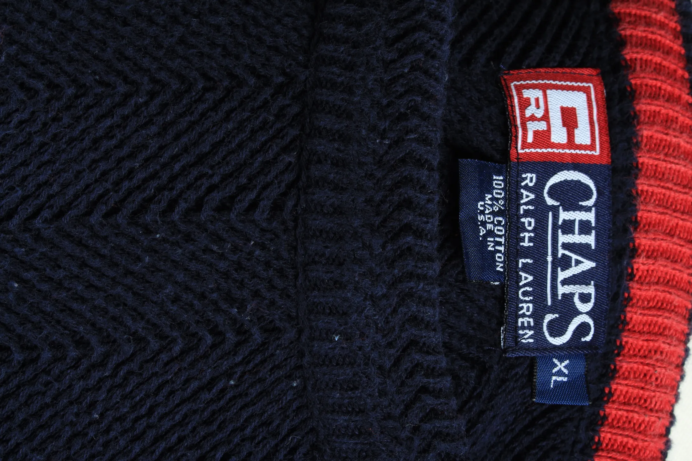 Chaps Crew Neck Jumper Pullover 90s Navy XL - Pepper Tree London