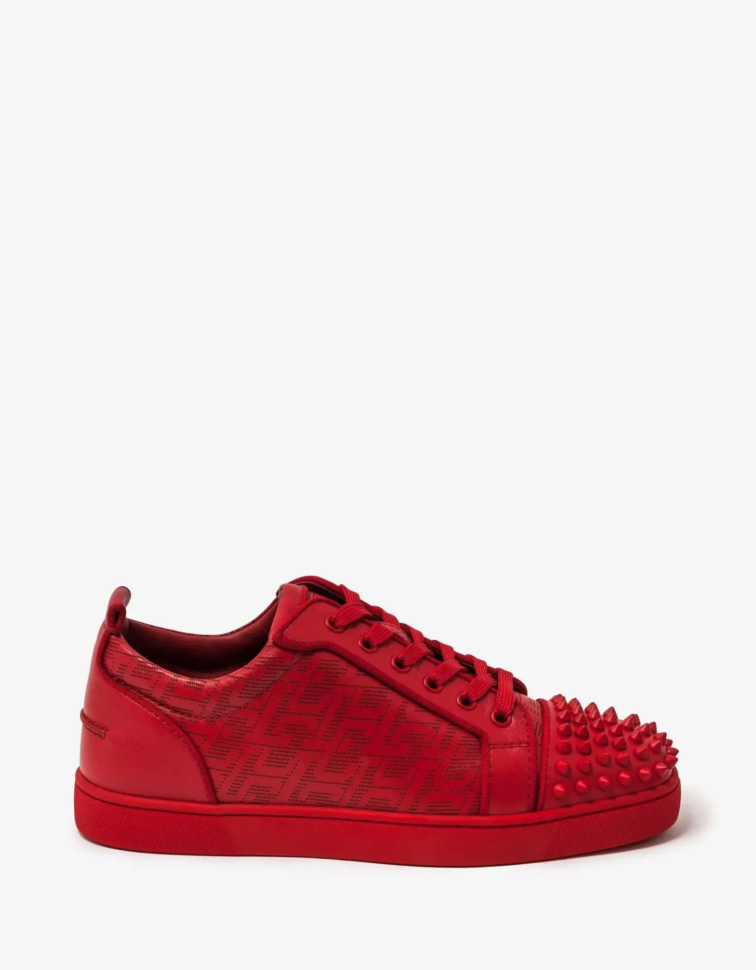 Christian Louboutin Louis Junior Spikes Techno CL Red Trainers