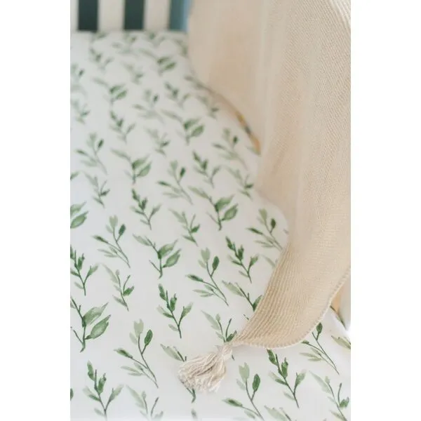 Crane Baby Parker Fitted Crib Fitted Sheet, Leaf