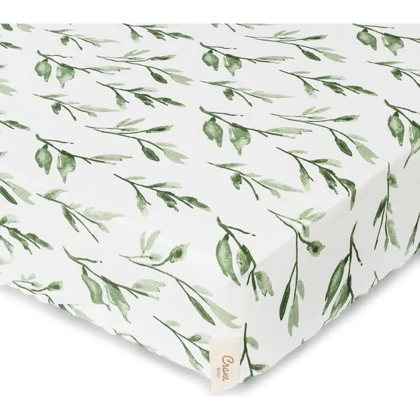 Crane Baby Parker Fitted Crib Fitted Sheet, Leaf