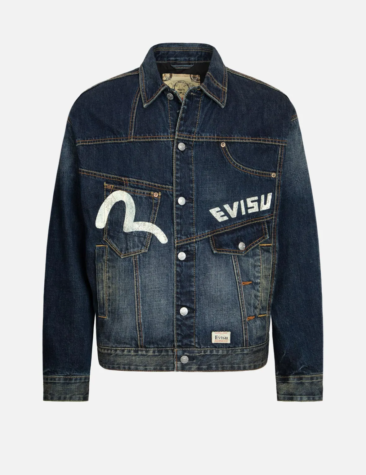 Daicock Print Loose Fit Deconstructed Denim Jacket