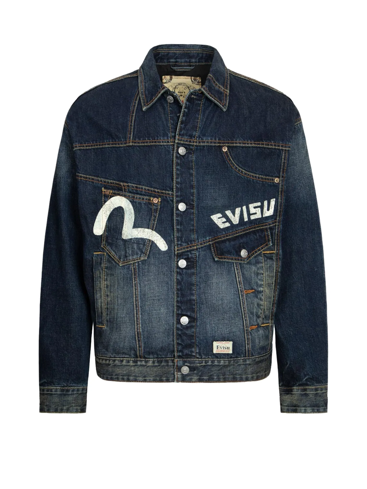 Daicock Print Loose Fit Deconstructed Denim Jacket