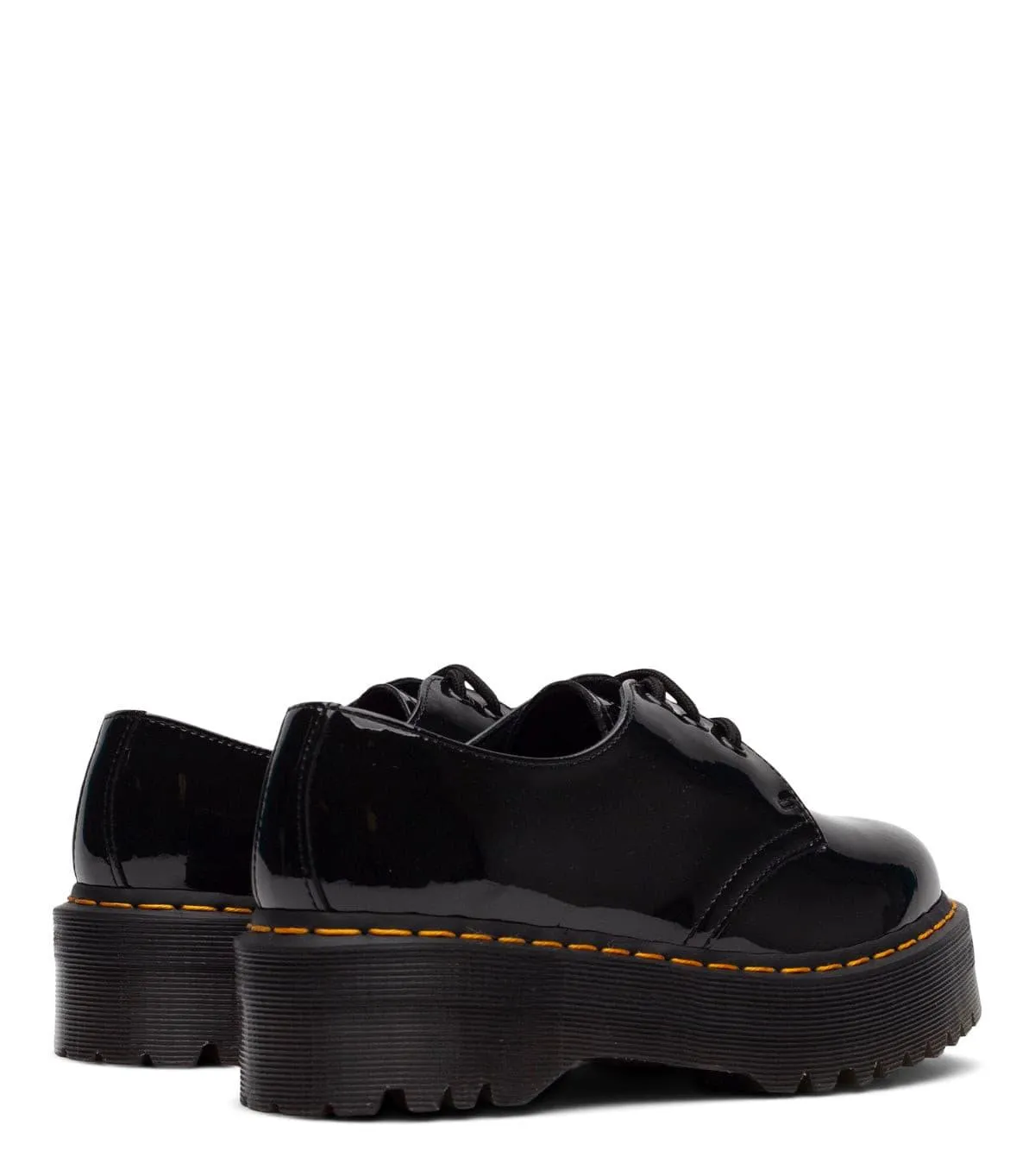 Dr. Martens 1461 Quad Patent Leather Platform Oxford Black