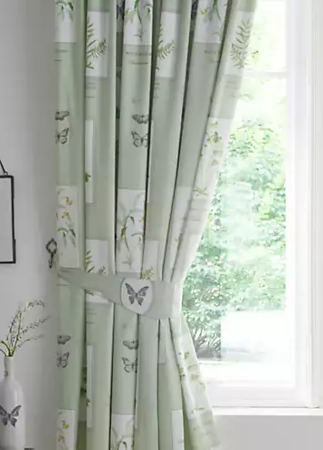 Dreams & Drapes Floral Garden Pair of Pencil Pleat Curtains with Tie-Backs | Kaleidoscope