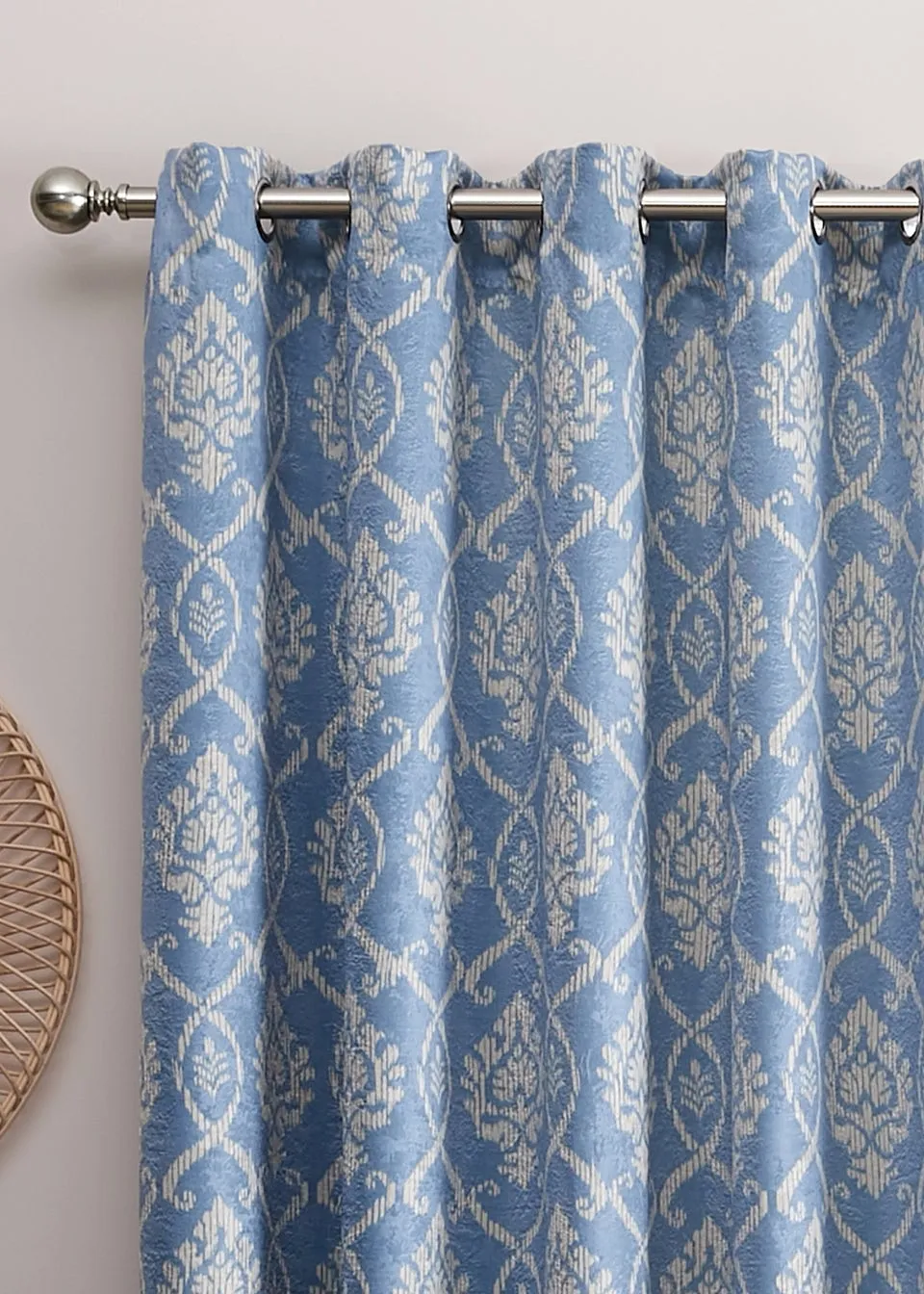 Dreams & Drapes Vivianna Dimout Blue Eyelet Curtains