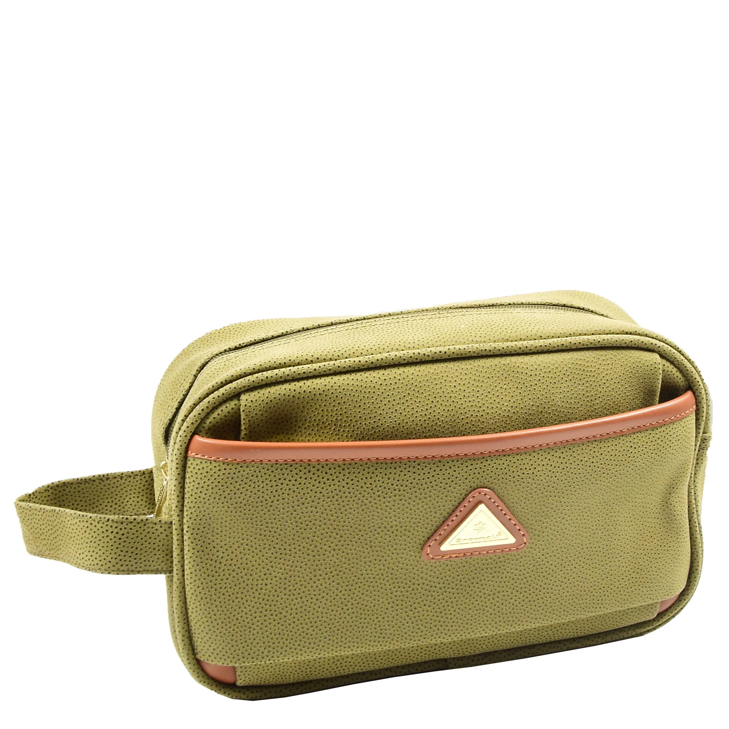 Faux Leather Toiletry Wash Bag Travel HOL8202 Green