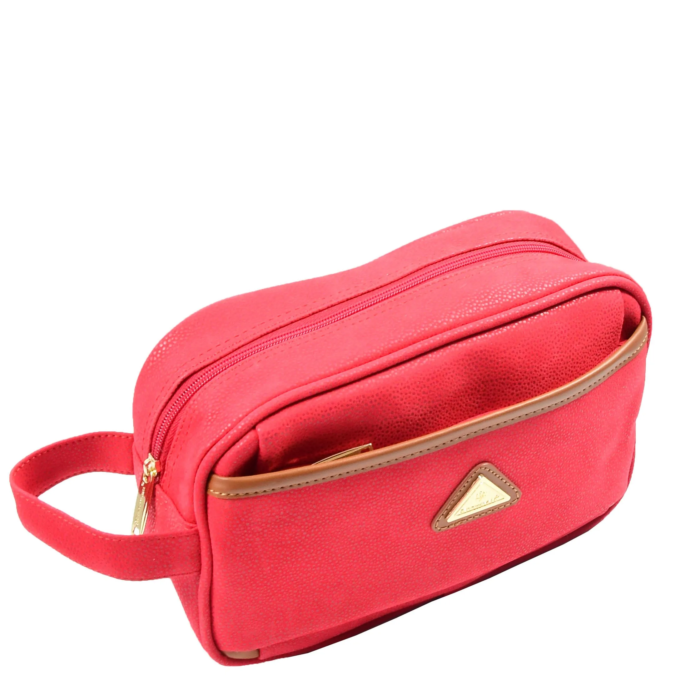 Faux Leather Toiletry Wash Bag Travel HOL8202 Red