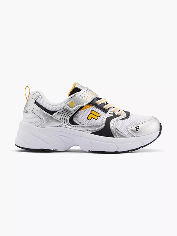 FILA  Junior Boys White/Black/Yellow Velcro Trainers