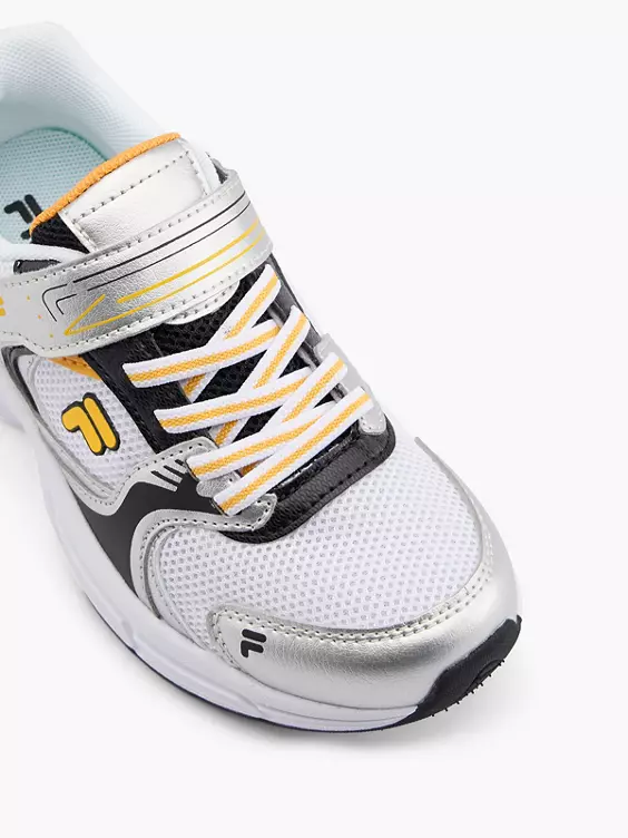 FILA  Junior Boys White/Black/Yellow Velcro Trainers