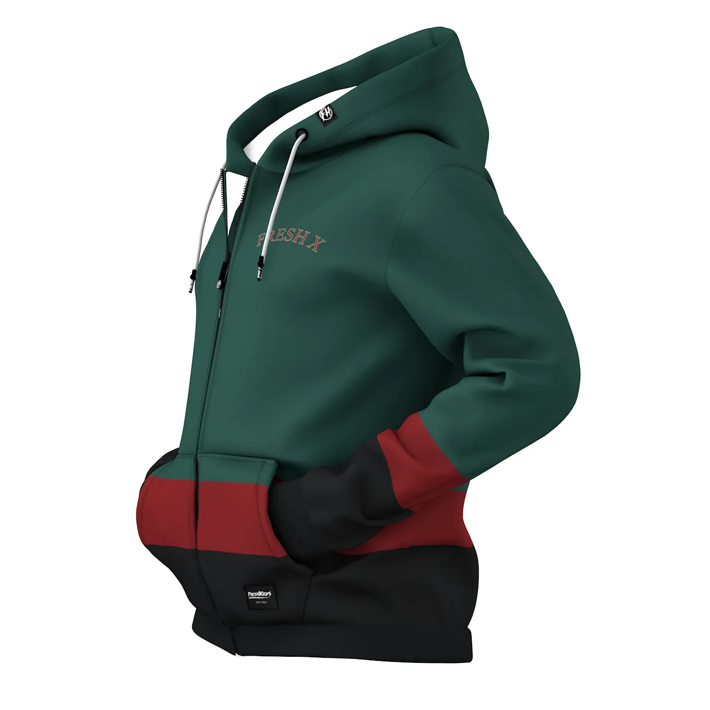 Fresh X Tricolor Zip Up Hoodie