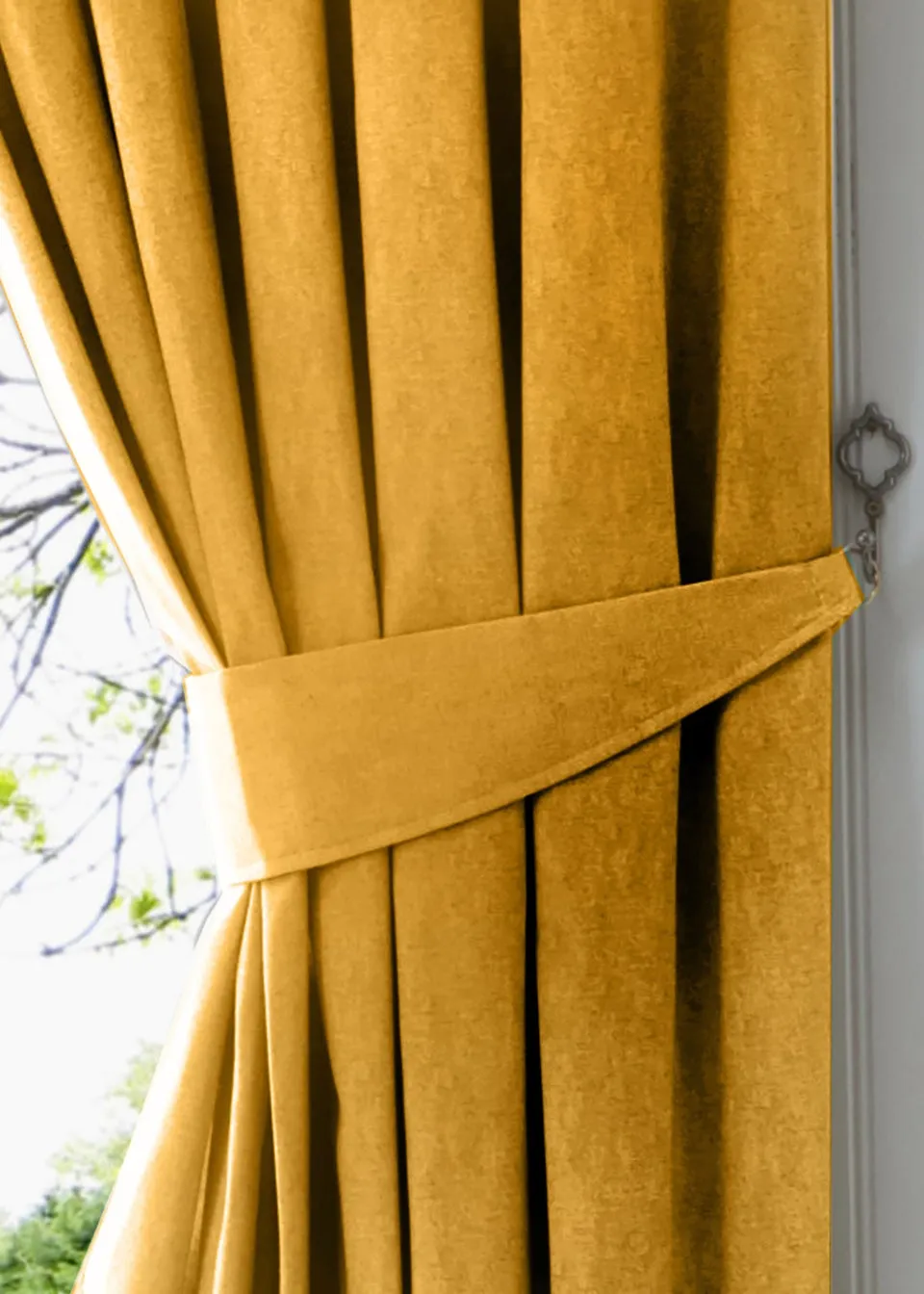 Fusion Dijon Blackout Yellow Pencil Pleat Curtains