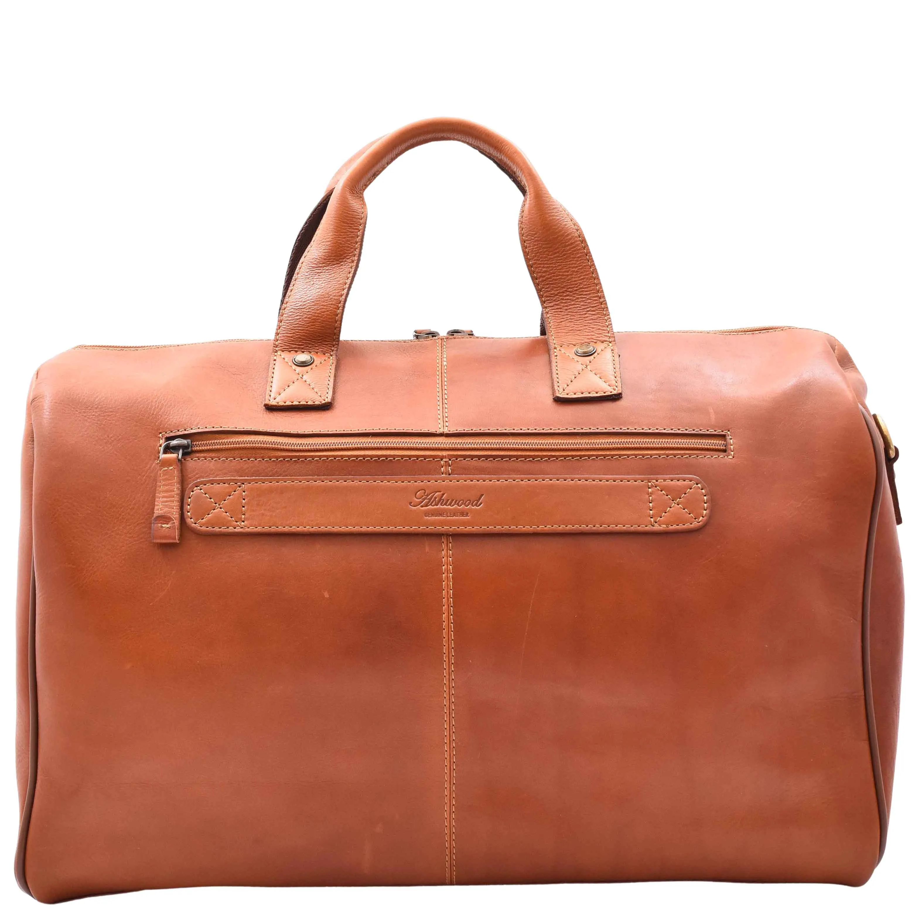 Genuine Leather Travel Holdall Overnight Bag HL015 Honey