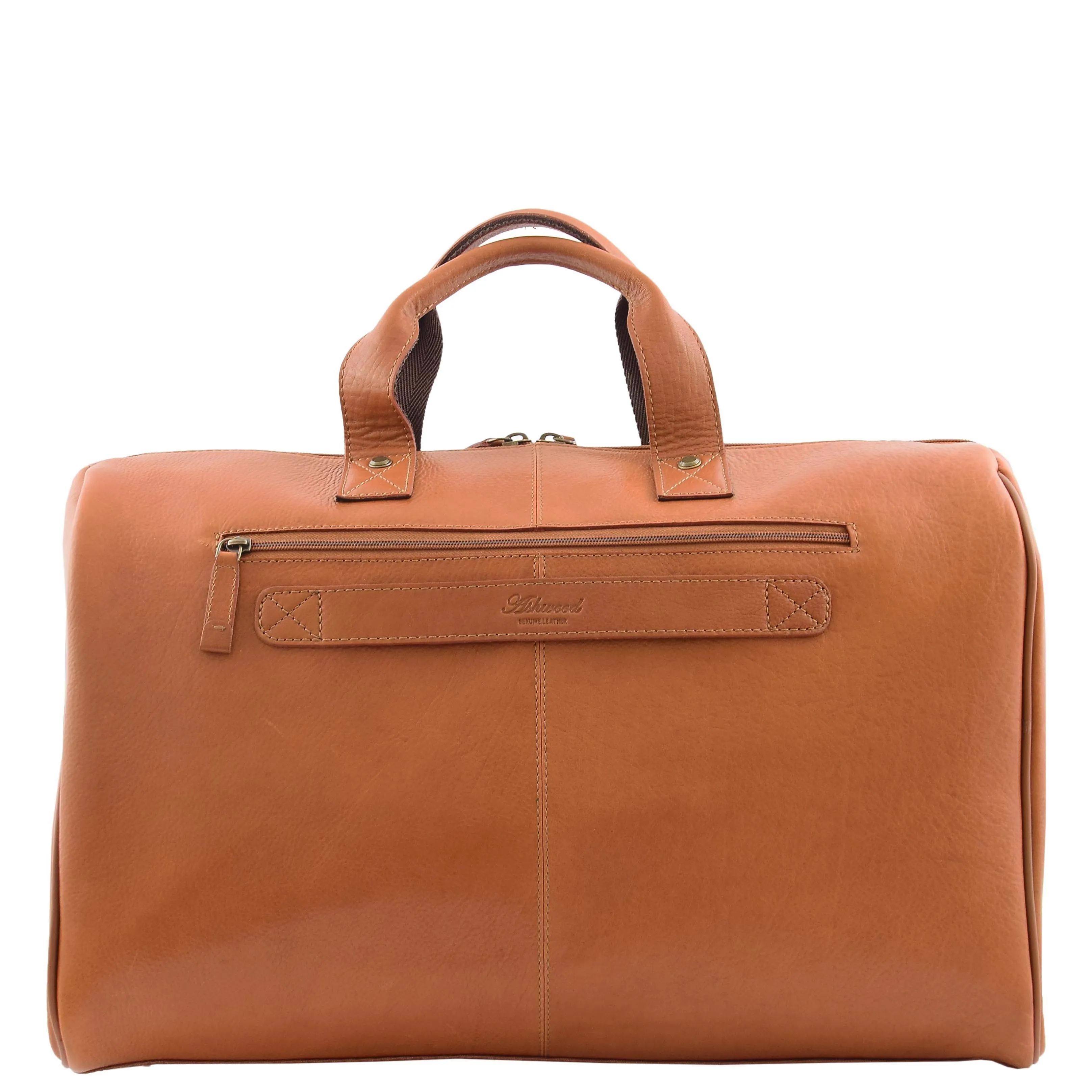 Genuine Leather Travel Holdall Overnight Bag HL015 Tan