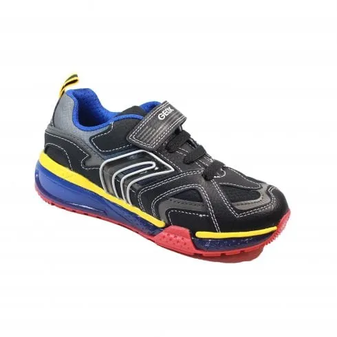 Geox Bayonyc | Black/Multi Colour | Childrens Light Up Trainers