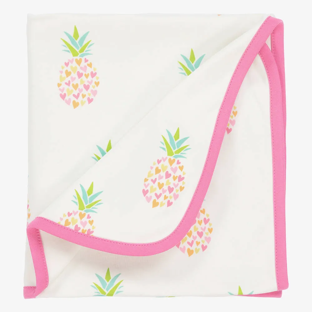 Girls Ivory Fancy Pineapples Blanket (73cm)