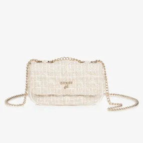 Girls Ivory Tweed Shoulder Bag (18cm)