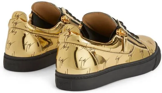 Giuseppe Zanotti Frankie logo metallic sneakers Yellow