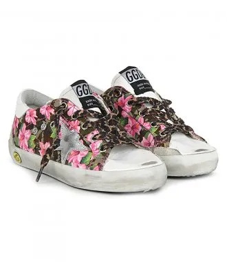 GOLDEN GOOSE CAMOUFLAGE IBISCUS GABARDINE SUPERSTAR SNEAKERS