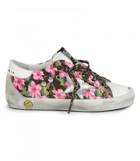 GOLDEN GOOSE CAMOUFLAGE IBISCUS GABARDINE SUPERSTAR SNEAKERS