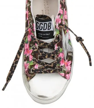 GOLDEN GOOSE CAMOUFLAGE IBISCUS GABARDINE SUPERSTAR SNEAKERS