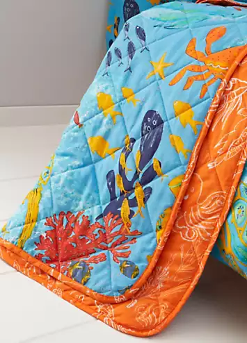 Happy Linen Co. Ocean Friends Quilted Reversible Blanket | Kaleidoscope