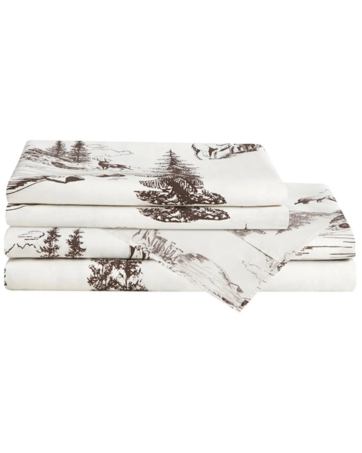 HiEnd Accents 200TC Cotton White Pine 4 Piece Sheet Set - Queen Size