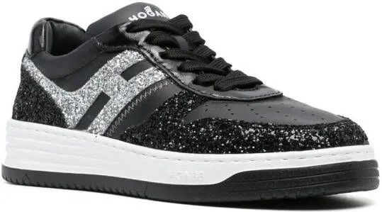 Hogan H630 glitter low-top sneakers Black