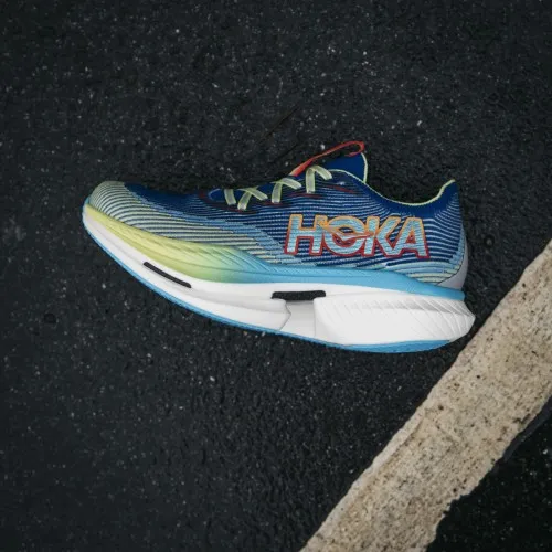 Hoka Cielo X1   A propulsive ride for pure speed.   When it came to creating the new Cielo X1, we kept our foot on the gas pedal