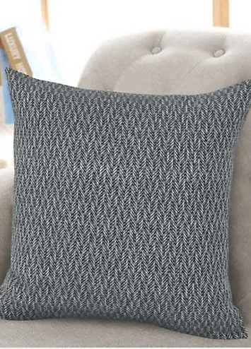 Home Curtains Woolacombe Herringbone Tweed Filled Cushion | Kaleidoscope